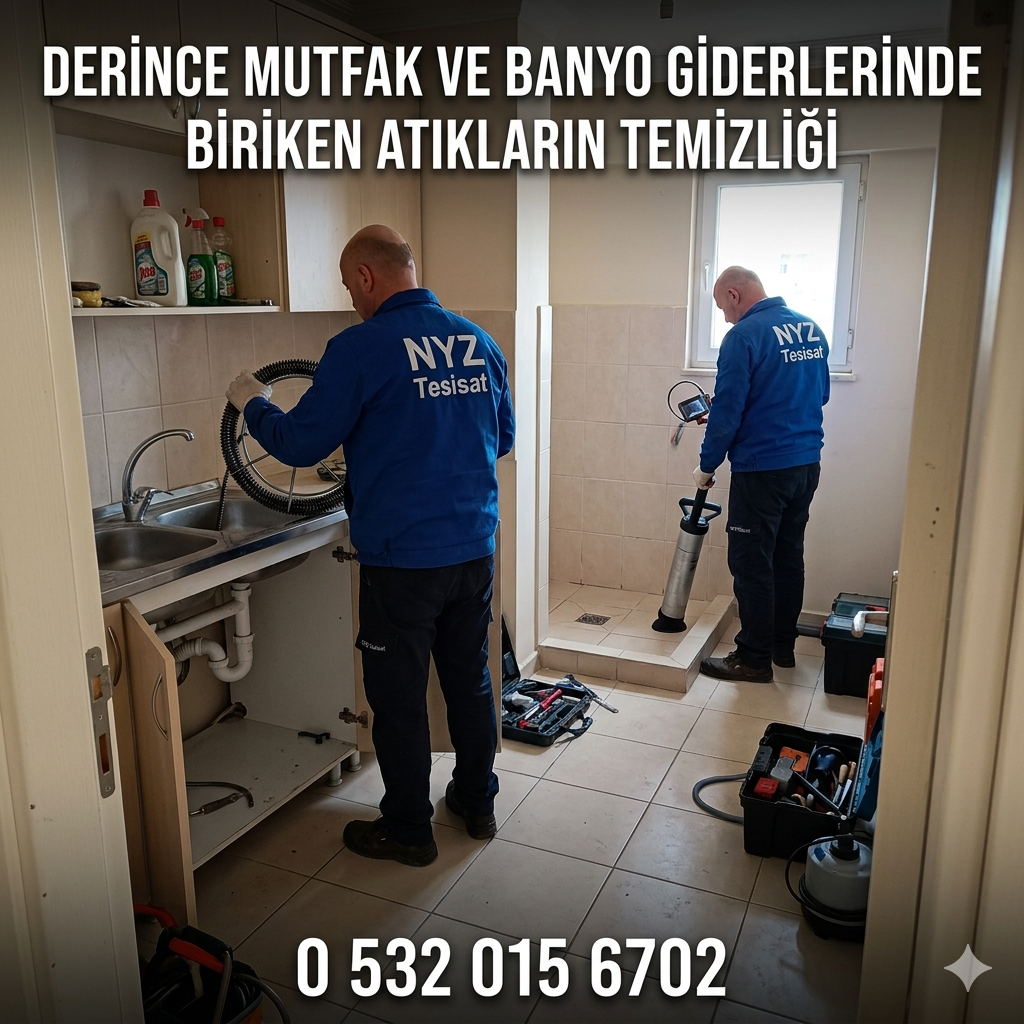 Derince Mutfak ve Banyo Giderlerinde Biriken Atıkların Temizliği